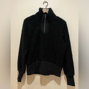 Basin + Range Black Fuzzy Fleece Quarter Zip Pullover - Women’s Size Large